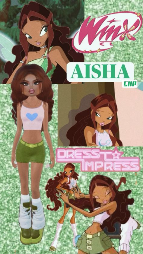 Roblox, Dress To Impress, Winx Club, Aisha, Default Outfit, wallpaper, fairy, magic, aesthetic, fashion Winx Club Outfits, Aisha Winx Club, Club Outfits Dresses, Aisha Winx, Aesthetic Magic, Outfit Roblox, Roblox Dress, Magic Fairy, Wacky Hair