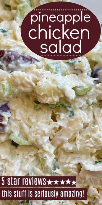 Cool Meals For Hot Days, Pineapple Chicken Salad, Classic Chicken Salad Recipe, Salad Pineapple, Butterfinger Recipes, Chicken Salad With Pineapple, Chicken Salad Sandwiches, Chicken Salads, Chicken Salad Recipe Easy