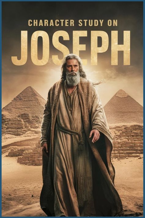 Joseph character study with pyramids in the background. Joseph From The Bible, Story Of Joseph, Joseph In Bible, Joseph Bible, Bible Study Videos, Joseph In Egypt, Bible Character Study, Divine Providence, God's Plans