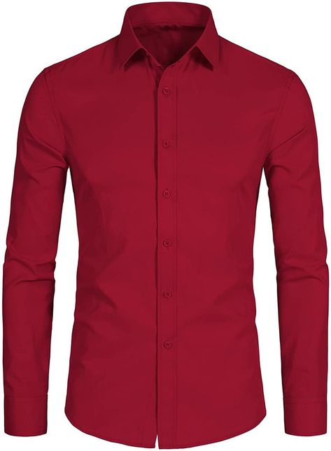 90% Cotton, 10% Polyester. Casual,Long sleeve,Lightweight,Slim fit,Button down business shirts with collar and solid shirts. Occasion : Men's casual business solid button shirt suitable for all occasions and seasons like holiday, brithday, beach, Casual, Informal Business, Work, Vacation, Date, Wedding and Travel, Classsic shirts for men will make you feel handsome and elegant when you wear it. Men Dress Casual, Dress Casual Long, Long Sleeved Shirt, Fit Men, Formal Shirts, Slim Fit Men, Shirt White, Anti Wrinkle, Types Of Shirts