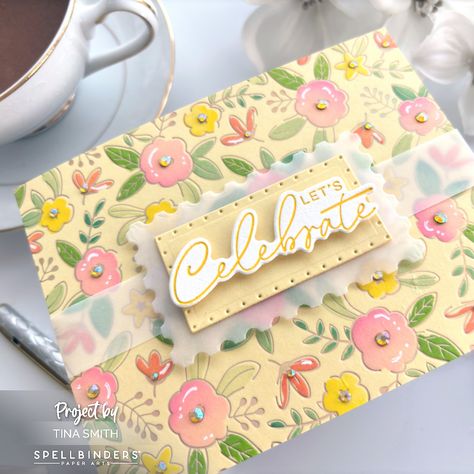 Greeting Card Inspiration, Spellbinders Cards, Floral Card, Letterpress Cards, Beautiful Handmade Cards, Crafts Beautiful, Let's Celebrate, Pretty Cards, Card Sketches