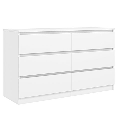 PRICES MAY VARY. 【Minimalist & Modern】This white dresser completely interprets the minimalist style with its modern appearance and compact construction. Meanwhile, featuring a classic solid color scheme, the dresser is definitely a versatile and timeless choice for home lovers to decorate their homes. 【Ample Storage Space】Dresser overall dimension: 47.24”(W) x 15.75”(D) x 27.95”(H). Each deep drawer of this dresser has ample private storage space (22"L x 13.78"W x 5.12"H) with a load capacity of Minimal Bedroom Organization, White And Good Dresser, Storage Options For Small Bedroom, Cute White Furniture, Dresser For Bedroom Ideas, White Modern Dresser, Teen Bedroom Dresser, White Room White Furniture, Cheap Amazon Finds Under $5 Room Decor