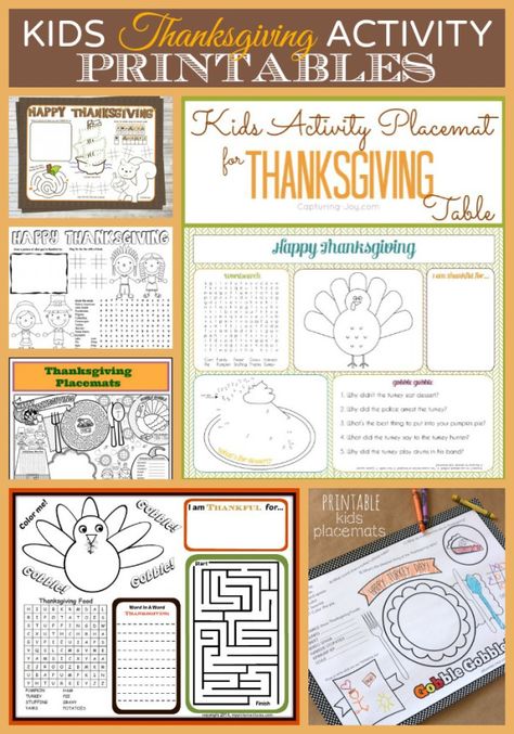 Kids-Thanksgiving-Activity-Printables Thanksgiving Kids Activities Printables, Thanksgiving Kids Activities, Turkey Bowling, Grandchildren Gift Ideas, Thanksgiving Placemat, Fun Thanksgiving Games, Activity Printables, Activity Placemat, Thanksgiving Placemats