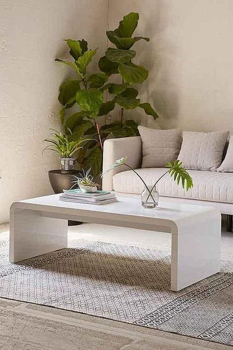 Curved Coffee Table, Coffee Table Urban Outfitters, Narrow Coffee Table, Minimal Coffee Table, Coffee Table Design Modern, Minimalist Coffee Table, Table Decor Living Room, Simple Coffee Table, Minimalist Room