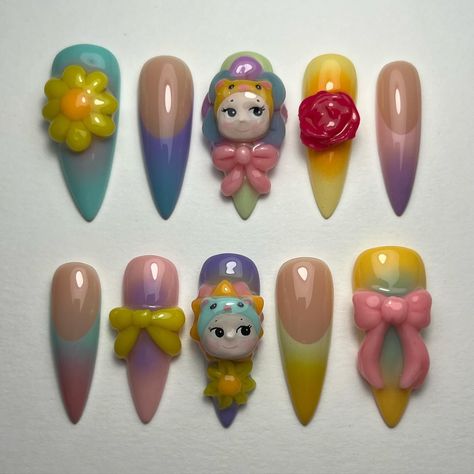 @sonnyangel.usa commission request!! all hand sculpted and painted 💖💖 happy graduation Maria! @southtxnailsupply code REALHOT10 - 3D clay @functionofvex code HOTGURL - all Aura Melt Palettes @sissiofficial_ code HOTGURL - Sissi Clay #sonnyangel #sonnyangels #3dnails #auranails #frenchtipnails #ombrenails #nailsnailsnails #nailsofinstagram #nailstagram #nailsonfleek #realhotgurlnails #pressonnails #pressonnailbusiness #pressonnailsofinstagram #thepressoncollective #luxurypressonnails #cust... 3d Sculpted Nail Art, Gel Glue, Colorful Nails, Short Almond, Happy Graduation, Nail Photos, Art Theme, Hot Nails, Funky Nails