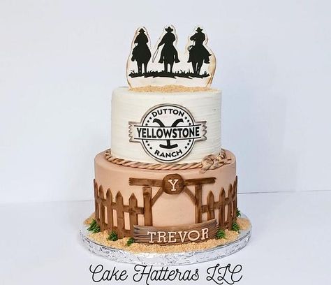 Cowboy Bday Cake, Cowboy Cakes For Men, Yellowstone Cake Ideas, Yellowstone Birthday Cake, Yellowstone Theme Party Ideas, Yellowstone Birthday Party, Yellowstone Cake, Yellowstone Theme Party, Yellowstone Party Ideas