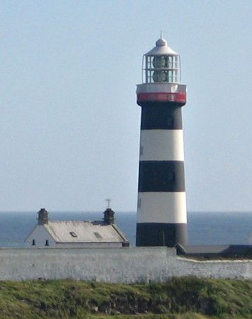 Old Head of Kinsale Lighthouse, Old Head, Ireland. Black. White. Red. Fastnet Lighthouse, Old Head, Lighthouse Pictures, Creative Landscape, County Cork, Beautiful Lighthouse, Cork Ireland, Beacon Of Light, Amazing Artwork