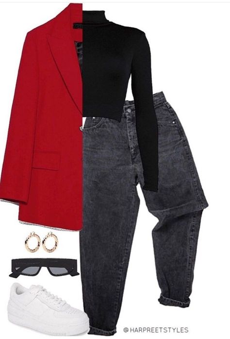 Casual Hijab Outfit, Muslimah Fashion Outfits, Rock Punk, Muslimah Fashion, Looks Chic, Red Outfit, Hijab Outfit, Outfits Casual, Lookbook Outfits