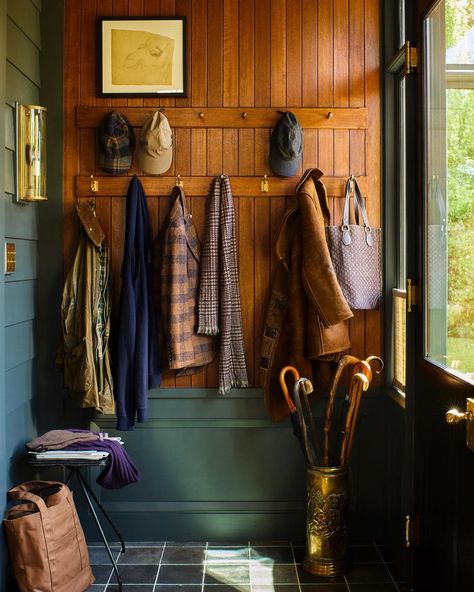 BRYAN GRAYBILL (@bryangraybill) • Instagram photos and videos Hunting Interior Design, Bryan Graybill, Cabin Mudroom, Tiny Home Decor, Cottage Hallway, Boot Room, Up House, Laundry Mud Room, October 21