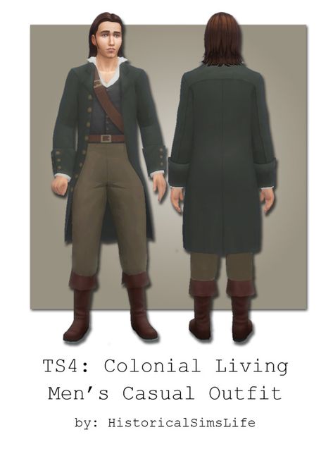 Sims 4 Cc Historical Clothing Male, Sims 4 Historical Cc Men, 1700s Clothes, Sims Regency, Mens Casual Outfit, Sims 4 Decades Challenge, Sims Medieval, Sims 4 Game Mods, Sims Ideas