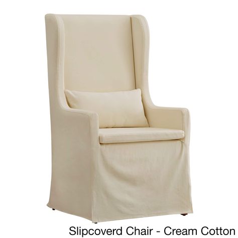 Potomac Slipcovered Wingback Host Chair by iNSPIRE Q Artisan Linen Wingback Chair, White Slipcovers, Host Chairs, Wingback Chairs, Tudor Style Homes, Cabinet Paint Colors, Linen Upholstery, Furniture Outlet Stores, Dining Decor