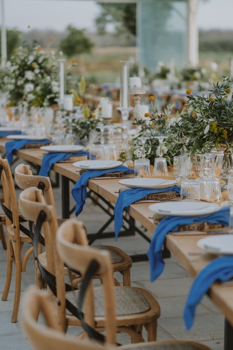 Blue Linen Napkins, Olive Wedding, Brown Wedding, Wedding Table Settings, Wedding In The Woods, Greenery Wedding, Wedding Mood, Linen Napkins, Wedding Table