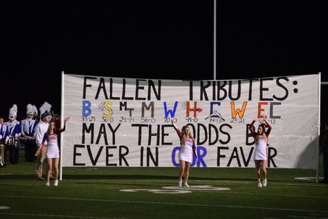 Football Run Through Banner Massie Fallen tributes Falcons playoffs high school Fnl Run Through Banners, Breakaway Banners Football Diy, Funny Football Posters High School, Football Banner Ideas High School, Run Through Banners Football, Football Run Through Signs High School, Football Banners Run Through, Run Through Banners, Cheer Banners For Football