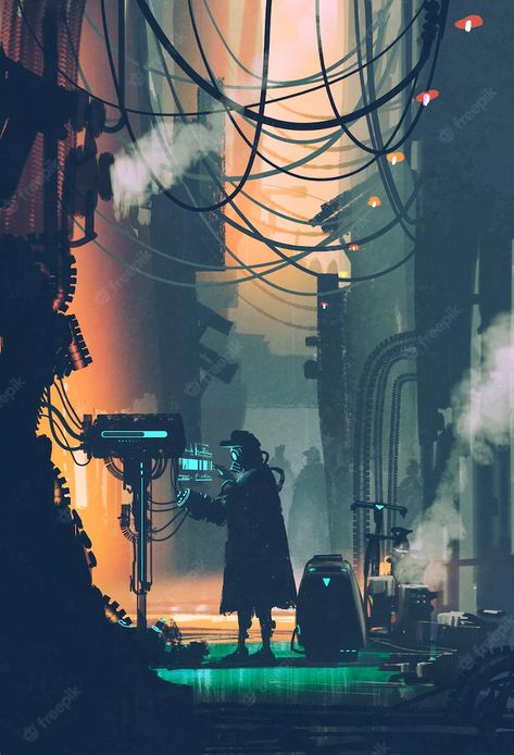 City Street Illustration, Futuristic Computer, Street Illustration, Futurism Art, Sci Fi Landscape, Sci Fi Environment, New Retro Wave, Cyberpunk Aesthetic, Cyberpunk City