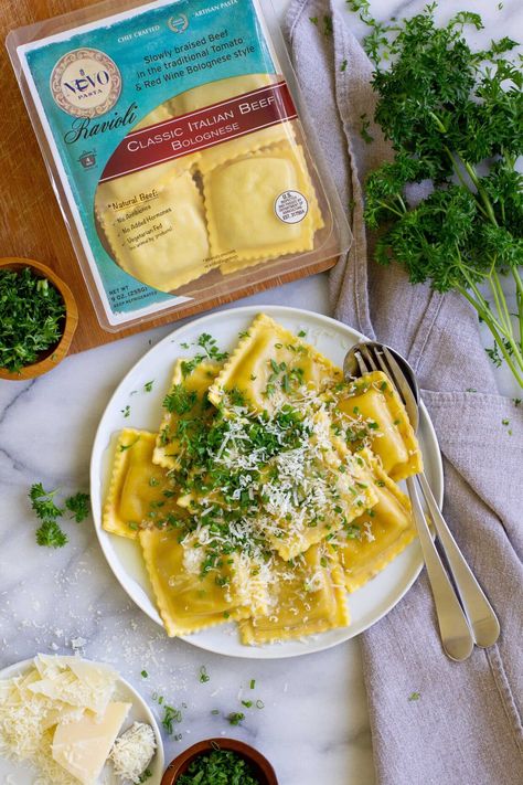 Classic Italian Beef Bolognese Ravioli= | Nuovo Pasta Bolognese Ravioli, Beef Bolognese, Ravioli Recipe, Italian Beef, Num Num, Parmigiano Reggiano, Looks Yummy, Classic Italian, Ravioli