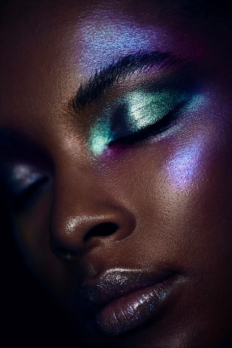 Glamour - Lindsay Adler Beauty Photographer Iridescent Makeup, Lindsay Adler, Brown Skin Makeup, African Art Paintings, Pop T, Favorite Makeup Products, Deep Skin, Makeup For Black Women, Editorial Makeup