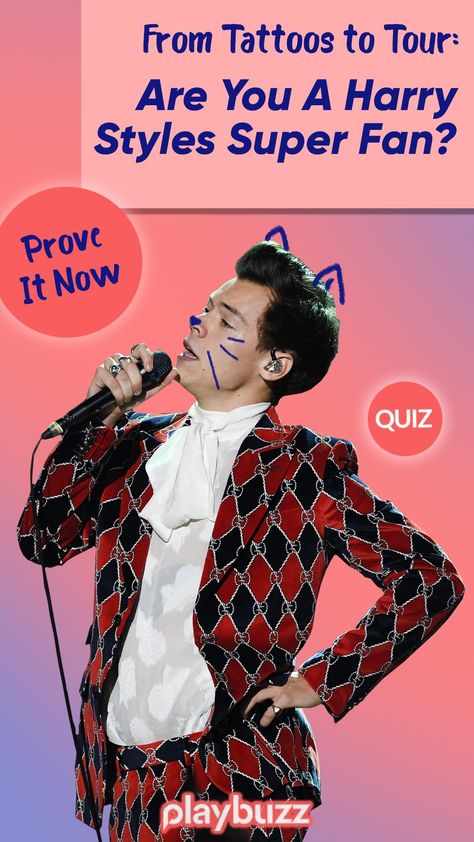 Harry Styles is definitely one of the top artists taking the world by storm these days. The 'Love on Tour' tour is talked about by everyone, and it's not hard to see why. With his fun songs, bright outfits and infectious smile, everyone wants a Harry Styles in their life. If you're one of the millions of Harry Styles fans out there, this quiz is for you! ********** #PlaybuzQuiz Playbuzz Quiz Quizzes Quiz Celebrities Style Music Harry Styles Pop Star X Factor Entertainment Harry Styles Comfort, Harry Styles X Factor, Harry Styles Widget, Harry Styles Quiz, Music Harry Styles, Harry Styles Imagine, Outfits Quiz, Harry Styles Facts, Style Quizzes