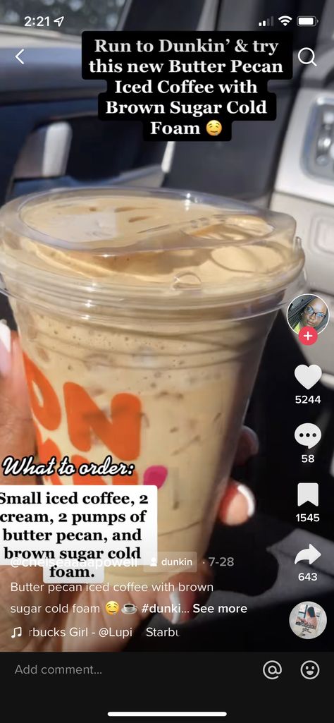 Ice Coffee Dunkin Order, Dunkin Donuts Iced Coffee Order Butter Pecan, How To Order Dunkin Donuts Iced Coffee, Dunkin Tea Drinks, Mocha Dunkin Drinks, Duch Bros Drinks Coffee, Dunkin Donuts Iced Coffee Order Ideas Sweet, Fall Dunkin Orders, Dunkin Coffee Recipe