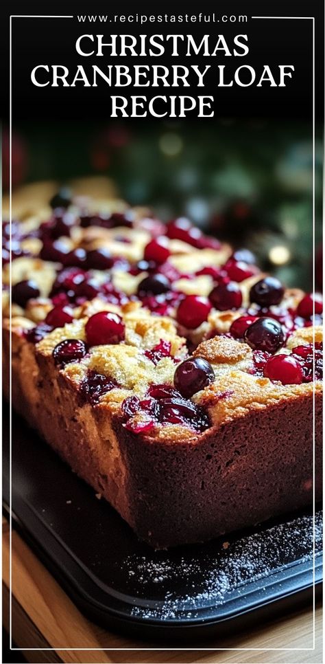 A festive and delicious holiday treat featuring a perfect blend of tart cranberries and sweet orange flavor, topped with a simple glaze for extra sweetness. This cranberry loaf is a must-try for the Christmas season. Orange Loaf Recipe, Orange Cranberry Loaf, Cranberry Recipes Dessert, Cranberry Treats, Cranberry Loaf, Cranberry Bread Recipes, Cranberry Baking, Christmas Cranberry, Cranberry Dessert