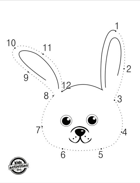 Easter Dot To Dot Printables, Easter Worksheets Kindergarten Free, Bunny Activities For Preschool, Bunny Worksheet, Kindergarden Math, Coloring Pages Simple, Bunny Activities, Bunny Coloring, Easter Worksheets