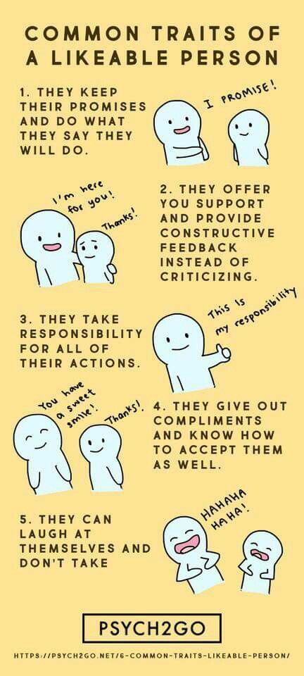 traits of likeable person.. psych2go Be More Likeable, How To Make A Character Likeable, How To Be Likeable In School, How To Be A Likeable Person, Likeable Personality, Character Personality Traits, Crush Goals, Princess Harry, Girl Hacks