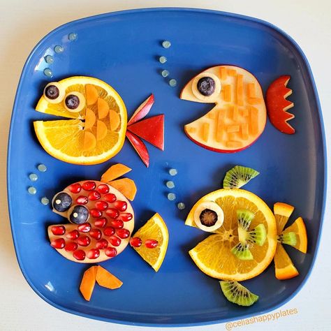 Fish Breakfast, Fish Snacks, Baby Breakfast, Digital Recipe Book, Fruit Animals, Food Art For Kids, Creative Snacks, Funny Fruit, Creative Food Art