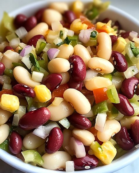 Three Bean Recipes, Three Beans Salad, Three Bean Salad Recipe Simple, Cold Bean Salad Recipes, 4 Bean Salad Recipe, 3 Bean Salad Recipe, Bean Salad Recipes Healthy, Bean Salad Recipes Easy, Three Bean Salad Recipe