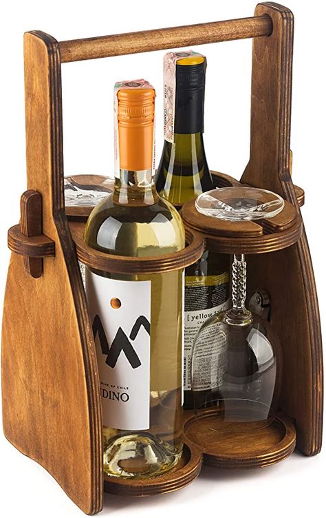 Amazon.com: Wood Wine Bottle Glasses Caddy - Beer Carrier - Drinking Desk Accessories - Craft 4 Pack bottle Case - Men's Wine Organizer - Glass tray holder - Wine storage stand - Drink Holder for beer, for wine: Home & Kitchen Wood Wine Bottle Holder, Wood Wine Holder, Wine Organization, Wine Bottle Glasses, Beer Carrier, Bottle Caddy, Beer Caddy, Wine Caddy, Wooden Wine Boxes