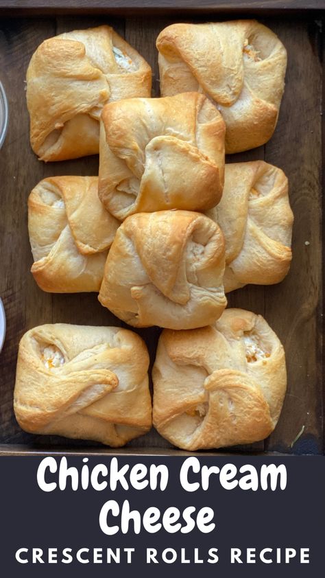 Chicken Stuffed Crescent Roll Recipes, Cheese Chicken Crescent Rolls, Cream Cheese Chicken Pockets, Easy Dinner For Leftovers, Chicken Croissants Rolls, Chicken And Cheese Croissant, Chicken And Cream Cheese Roll Ups, Chicken Bacon Crescent Rolls, Dinner Using Cream Cheese