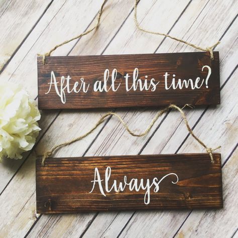 Harry Potter Wedding Signs, Harry Potter Rehearsal Dinner, Harry Potter Wedding Vows, Subtle Harry Potter Wedding Decor, Harry Potter Wedding Decorations, Rehearsal Dinner Decor, Wooden Sign Wedding, Hp Wedding, Gift Table Wedding