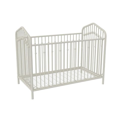 Amazon.com : Novogratz Bushwick Metal Crib with Adjustable Mattress Height, Off White : Baby Metal Crib, Baby Cribs Convertible, Adjustable Mattress, Child Smile, Mattress Support, Crib Mattress, Fun Loving, Nursery Furniture, Furniture Removal