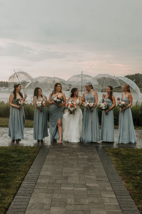 Tip Tuesday- Rainy Wedding Day Rain on your wedding day is good luck! For a great photo get clear umbrellas and take cute pictures with your spouse and bridal party. #danversportwedding #rainy #weddingplanning #wedding #umbrella #pictures #cutepictures #bridalparty #tiptuesday #weddinginspiration Wedding Rain Shots, Bridal Party Umbrella Pictures, Rain On Wedding Day Pictures, Rainy Fall Wedding, Wedding Pictures Rain, Rainy Wedding Pictures, Rainy Wedding Day Photos, Rainy Day Wedding Pictures, Clear Umbrella Wedding