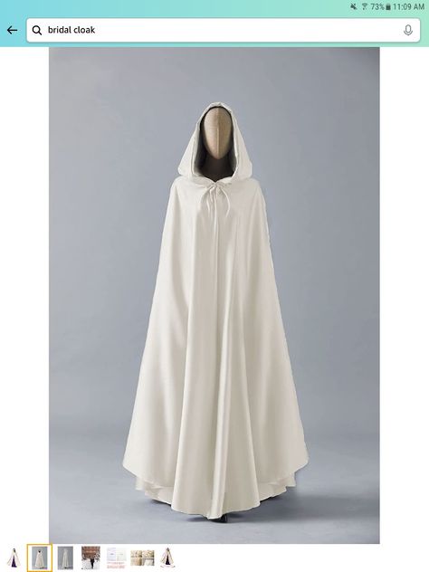 White Cloak With Hood, White Hooded Cloak, Mushroom Cosplay, Long Hooded Cloak, Bridal Cloak, Albino Girl, Nun Outfit, White Cloak, Cape Outfit