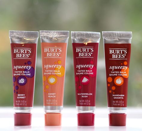 Burt's Bees Squeezy Tinted Balms | British Beauty Blogger Burts Bees Lip Tint, Burts Bees Squeezy Tinted Balm, Burts Bees Tinted Chapstick, Tinted Lip Balm Aesthetic, Burts Bees Tinted Balm, Burt’s Bees Tinted Lip Balm, Burts Bees Aesthetic, Burts Bees Products, Burts Bees Tinted Lip Balm