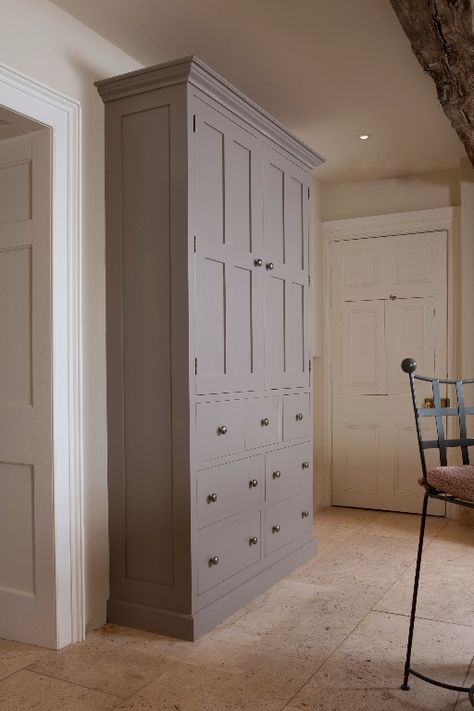 Lovely pantry cupboard. Especially like the colour. Shallow Kitchen Storage, Floor To Ceiling Dresser Master Bedrooms, Floor To Ceiling Dresser, Shallow Dresser, Linen Press Cupboard, Armoire Pantry, Tall Kitchen Storage, Tall Storage Unit, Pantry Cupboard