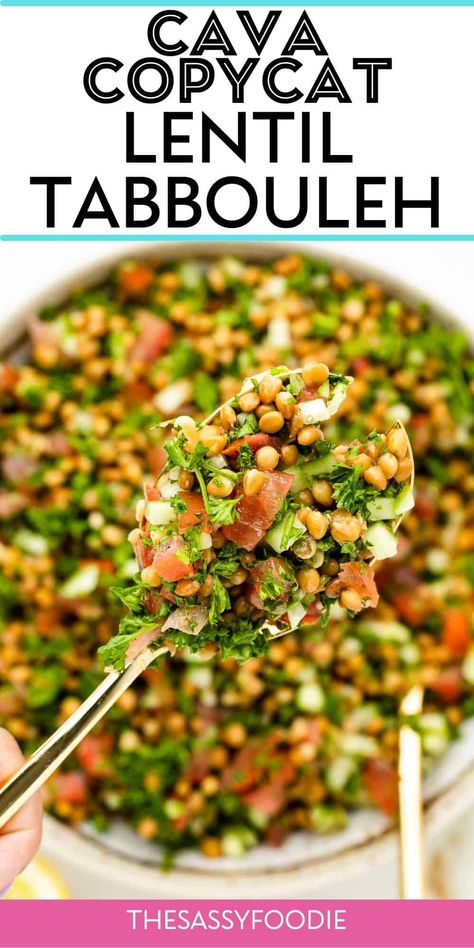 Cava Copycat, Lentil Tabbouleh, Homemade Shawarma, Cucumbers And Tomatoes, Lentil Salad Recipes, Tabbouleh Recipe, Canned Lentils, Mediterranean Restaurant, Easy Mediterranean Diet Recipes