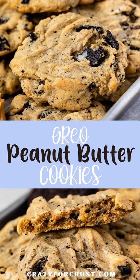 Peanut Butter Oreo Dessert, Oreo Peanut Butter, Crushed Oreo, Oreo Cookie Recipes, Cookie Recipes Decorating, Butter Cookie Recipe, Vegetarian Cookies, Cookies N Cream, Crazy For Crust