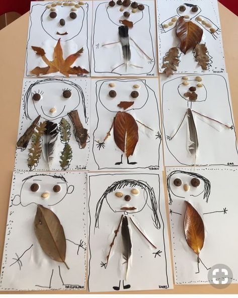 Regio Emilia Crafts, Prek Nature Crafts, Reggio Autumn Activities, Reggio Emilia Science Activities, Reggio Emilia Fall Activities, Reggio Emilia Self Portraits, Reggio Emilia Autumn Ideas, Reggio Fall Art, Fall Provocations Kindergarten