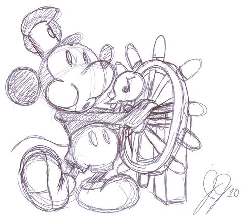 Steamboat Willie drawing. Steamboat Willie Drawing, Mickey Mouse Sketch, Mickey Mouse Steamboat Willie, Disney Drawings Sketches, Mouse Drawing, Arte Do Kawaii, Steamboat Willie, Mickey Mouse Art, Disney Art Drawings