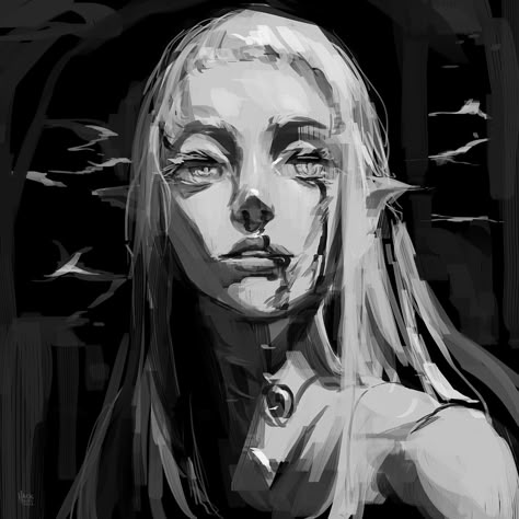 Digital Art Tutorial Beginner, Grayscale Art, Forest Elf, God Art, Ethereal Art, Art Anime, Art Studies, Life Drawing, In The Forest