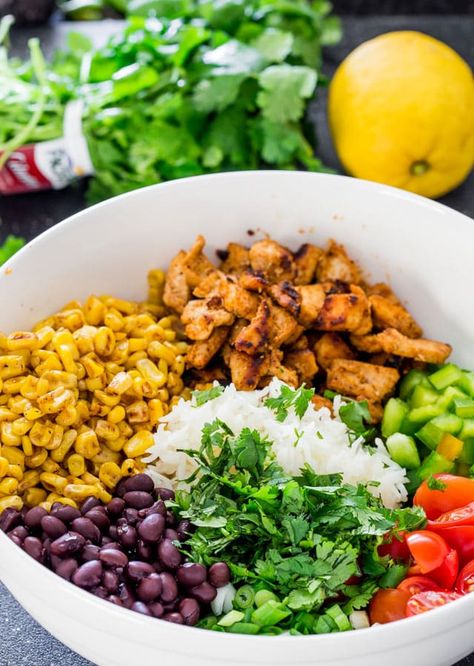 Chicken Corn And Rice, Chicken And Rice Salad, Black Beans Chicken, Chicken Rice Beans, Corn And Rice, Mexican Chicken Salads, Mexican Chicken And Rice, Rice And Beans Recipe, Summertime Salads