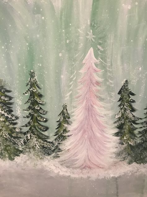 White Christmas tree White Christmas Painting, White Xmas Tree, Painted Windows, Christmas Window Painting, Christmas Tree Drawing, Christmas Canvas Art, Christmas Painting, Painting Party, Christmas Tree Painting