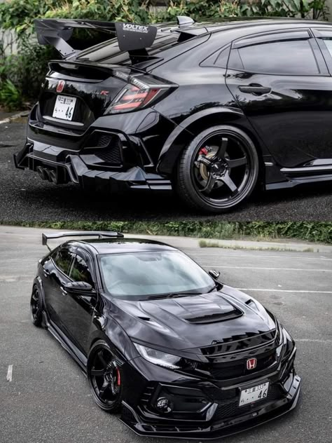 2019 Honda Civic Type R, Black Honda Civic Hatchback, Honda Civic Type R Hatchback, Honda Civic Modified, Black Honda Civic, Civic G10, Honda Hatchback, Honda Civic Car, Black Honda