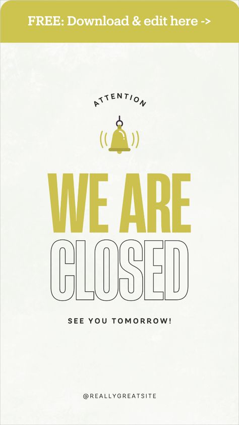 Announcement Instagram Story, We Are Closed, Black Minimalist, Instagram Story Template, Free Templates, Story Template, Instagram Story, Social Media, Boutique