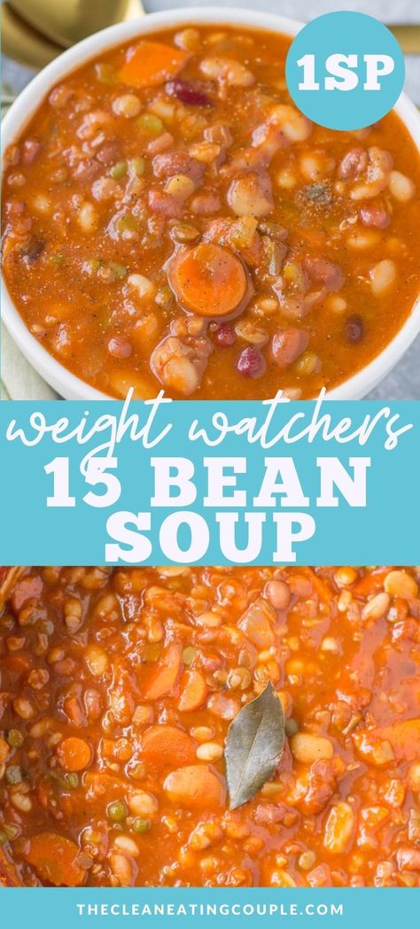 Weight Watcher Bean Soup, Weight Watchers Ham And Bean Soup, Low Calorie Bean Soup, Ww Bean Recipes, Ww Ham And Bean Soup, 16 Bean Soup Crockpot Slow Cooker, Ww Bean Soup, Weight Watchers Bean Recipes, Weight Watchers Lentil Soup