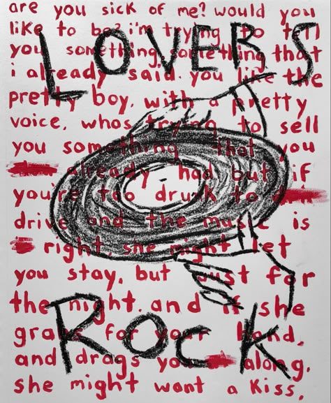 Lovers Rock Lyrics Aesthetic, Lovers Rock Wallpaper Iphone, Rock Aesthetic Drawing, Lovers Rock Drawing, Rock Posters Bedroom, Lovers Rock Wallpaper, Vintage Posters Music, The Backseat Lovers Poster, Lovers Rock Poster