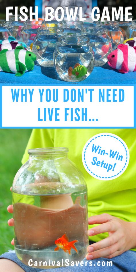 Ping Pong Fish Bowl Game, Goldfish Game Carnival, Gold Fish Carnival Game, Ocean Themed Carnival Games, Fish Bowl Toss Game, Fishing Theme Party Games, Carnival Fish Bowl Game, Under The Sea Carnival Games, Fish Carnival Game