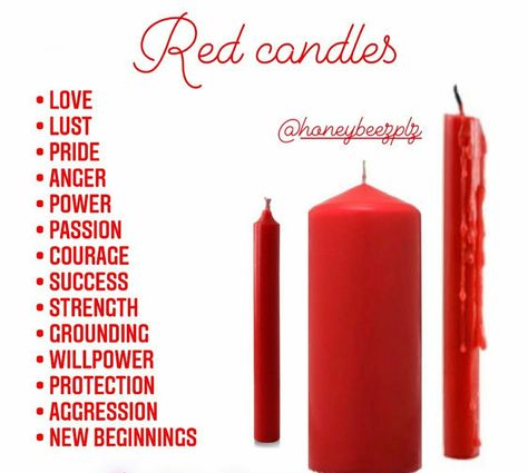 Red Candle Spell, Candle Color Meanings Magic, Candle Meanings, Candle Magik, Candle Magick Spells, Witchy Spells, Candle Meaning, Candle Color Meanings, Candle Magic Spells