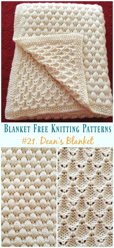 Dean's Blanket Knitting Free Pattern - Easy #Blanket; Free #Knitting; Patterns Stitches Knitting, Free Baby Blanket Patterns, Knitting Patterns Free Blanket, Blanket Scarves, Knitting Patterns Free Sweater, Pattern Blanket, Trendy Sewing, Baby Knitting Patterns Free, Baby Blanket Knitting Pattern