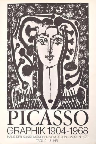 Picasso Graphik 1904 - 1968, München / Small Film Painting, Digital Exhibition, Monochrome Posters, Picasso Drawing, Cubist Paintings, Art Exhibition Posters, Spanish Painters, Picasso Art, Antiques And Collectibles